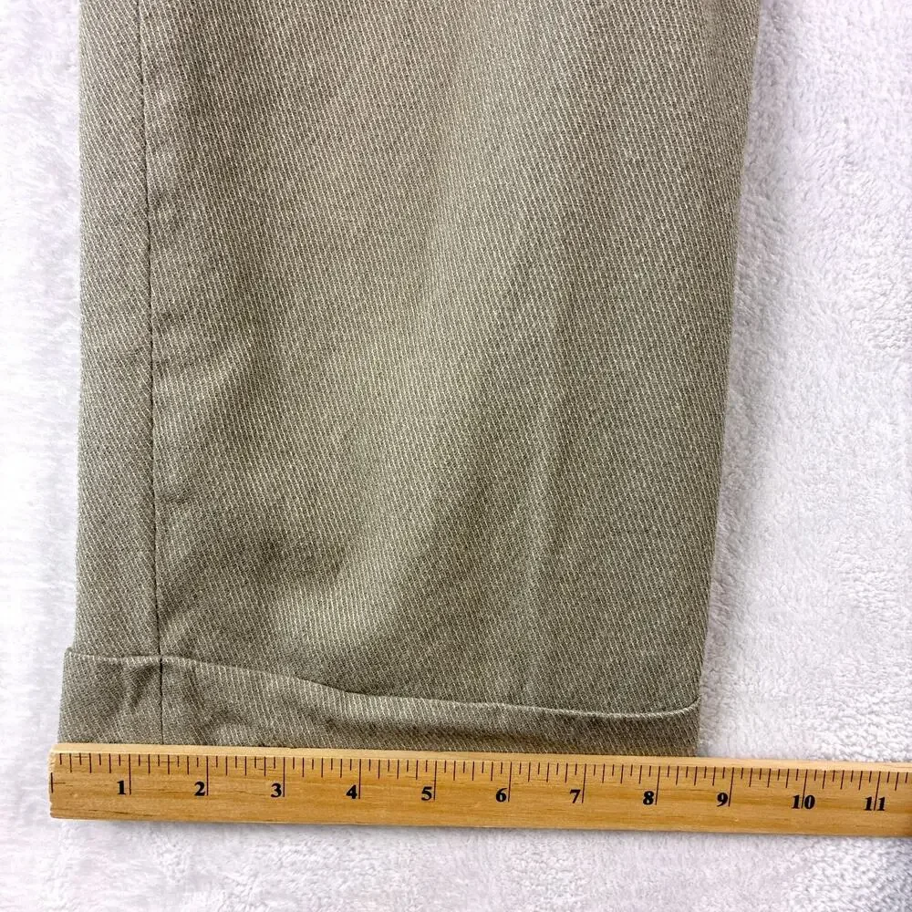 VTG Bachrach Pants Mens 32 (30) Beige Pleated Cuffed Wool Preppy Classic Luxury